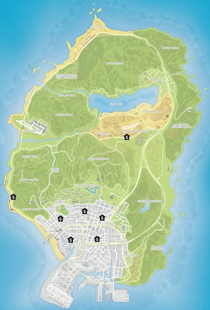 All 7 Fleeca Bank Locations In GTA 5 (Map & Guide) - 🌇 GTA-XTREME