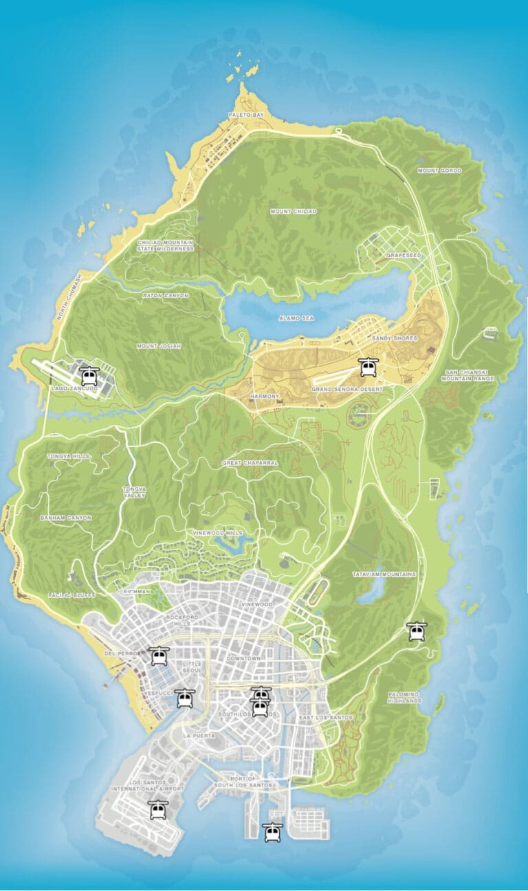 All 9 Helicopter Locations In GTA 5 (Map & Guide) - 🌇 GTA-XTREME