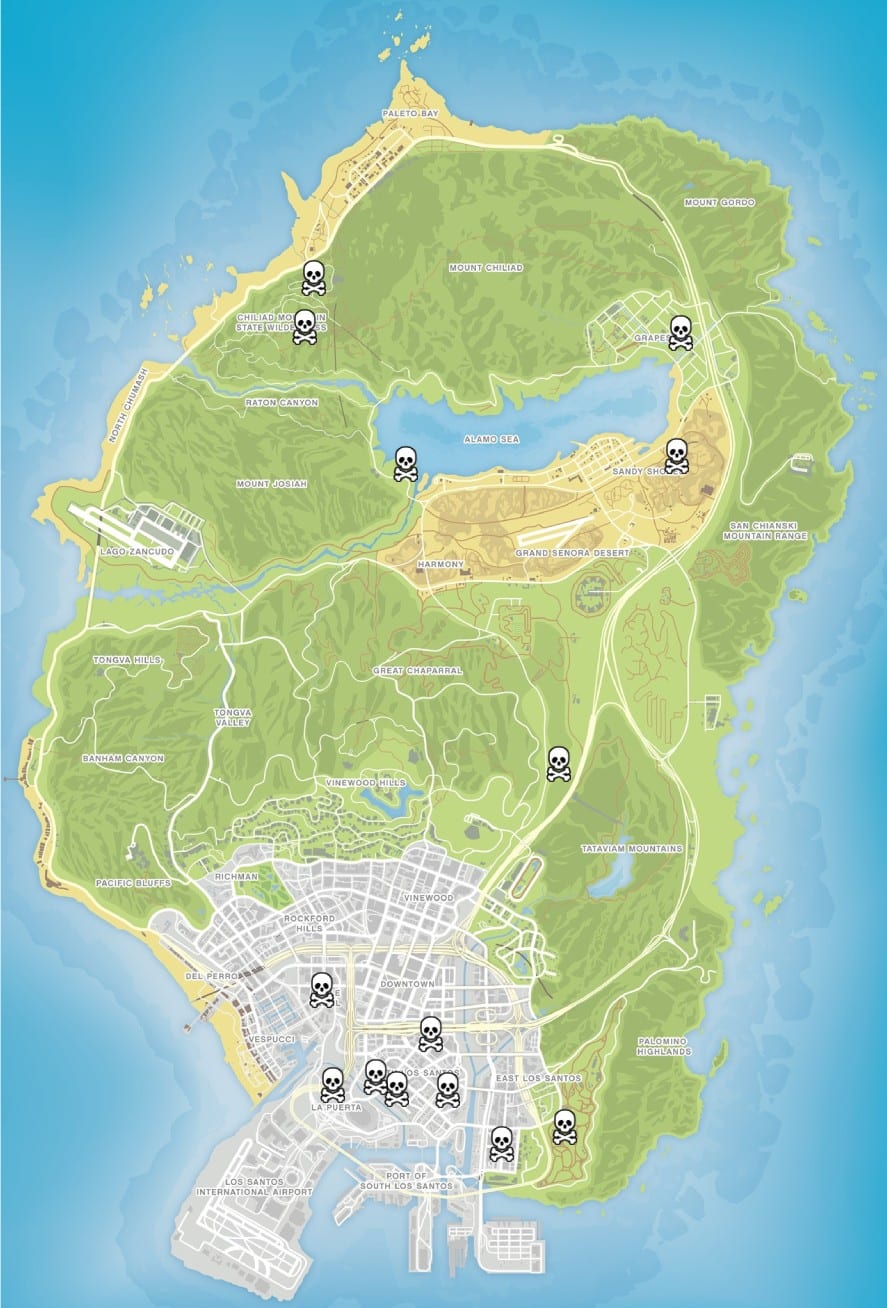 All 14 Gang Locations In Gta 5 Map And Guide 🌇 Gta Xtreme