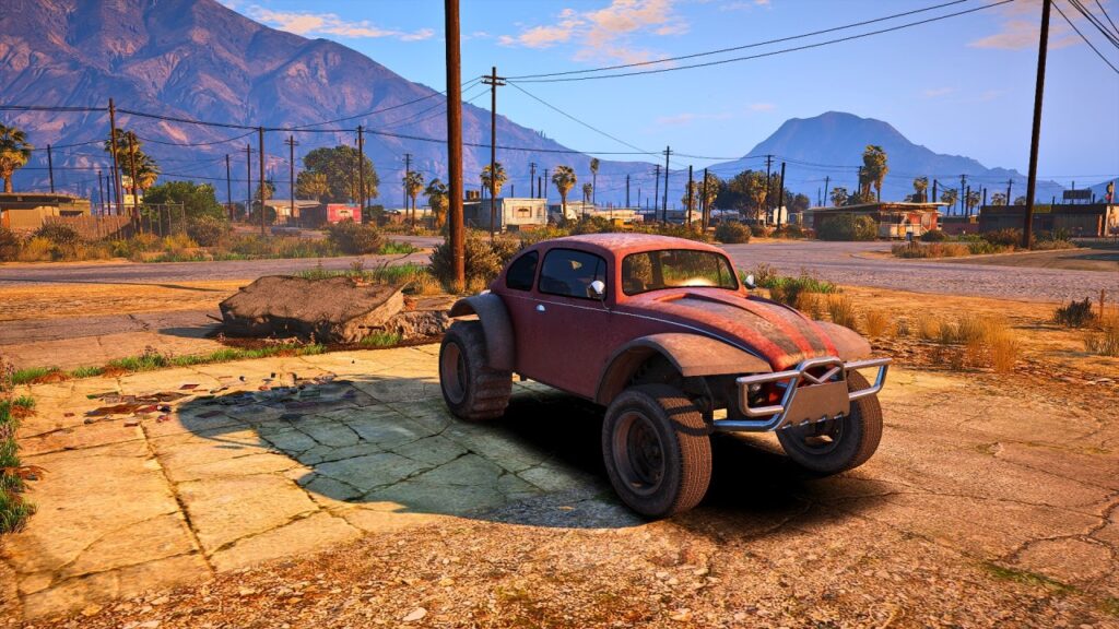 das alte Auto in Sandy Shores