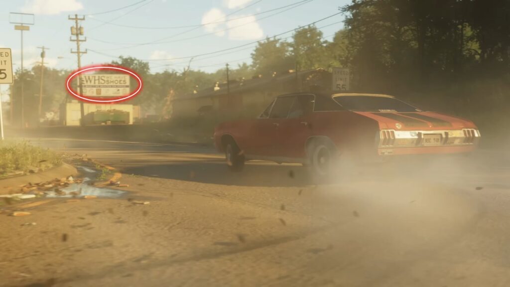 The "We Have Shoes" banner can be seen in the drifting scene, hinting that there might be a new shoe store in GTA 6