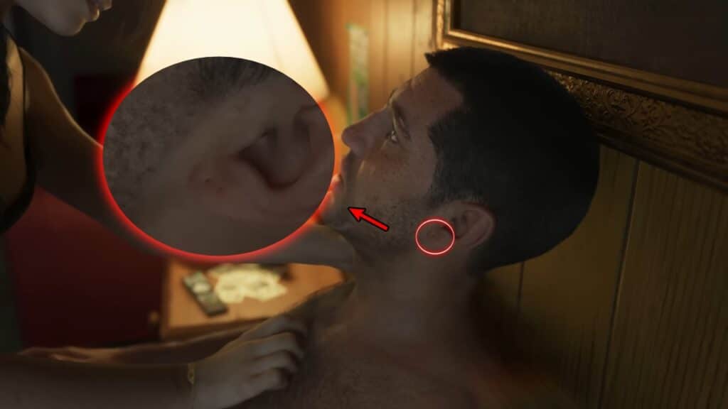 Jason has holes from ear piercings 