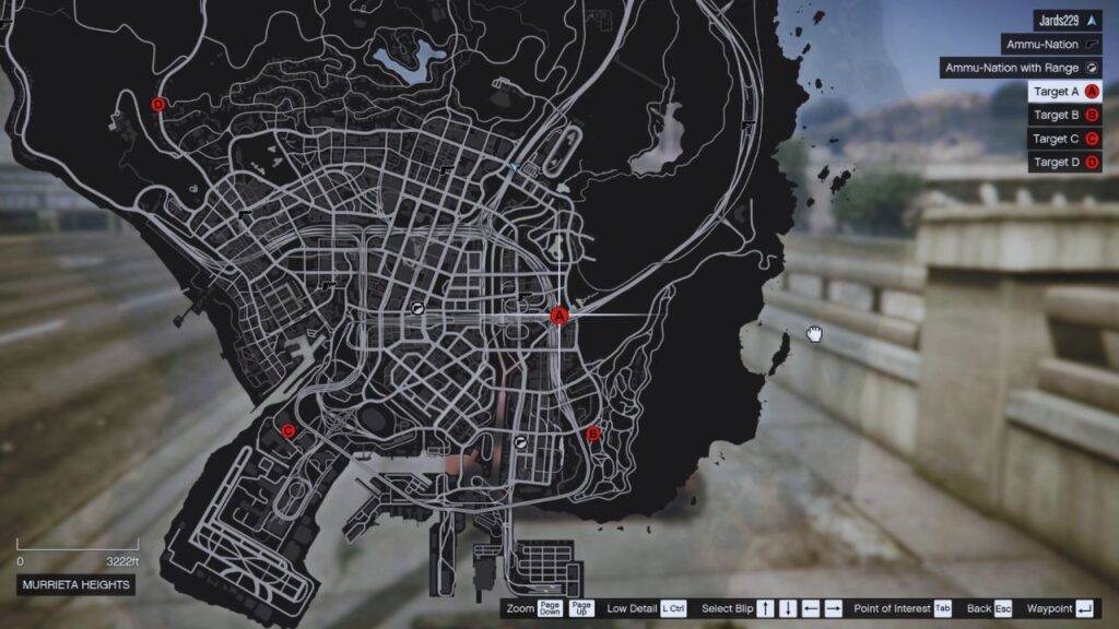 In-game GTA Online map for the Play to Win Casino Story Mission.