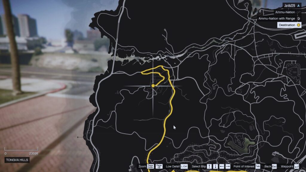 In-game GTA Online map of the Tongva Hills in Strong Arm Tactics.