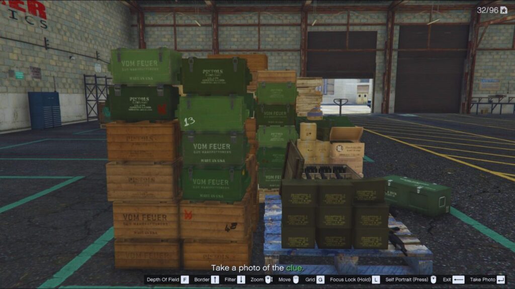 Crates of weapons and ammunition.