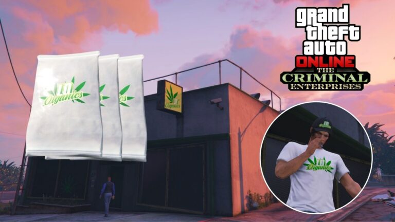 The GTA Online Protagonist inhaling LD Organics Product